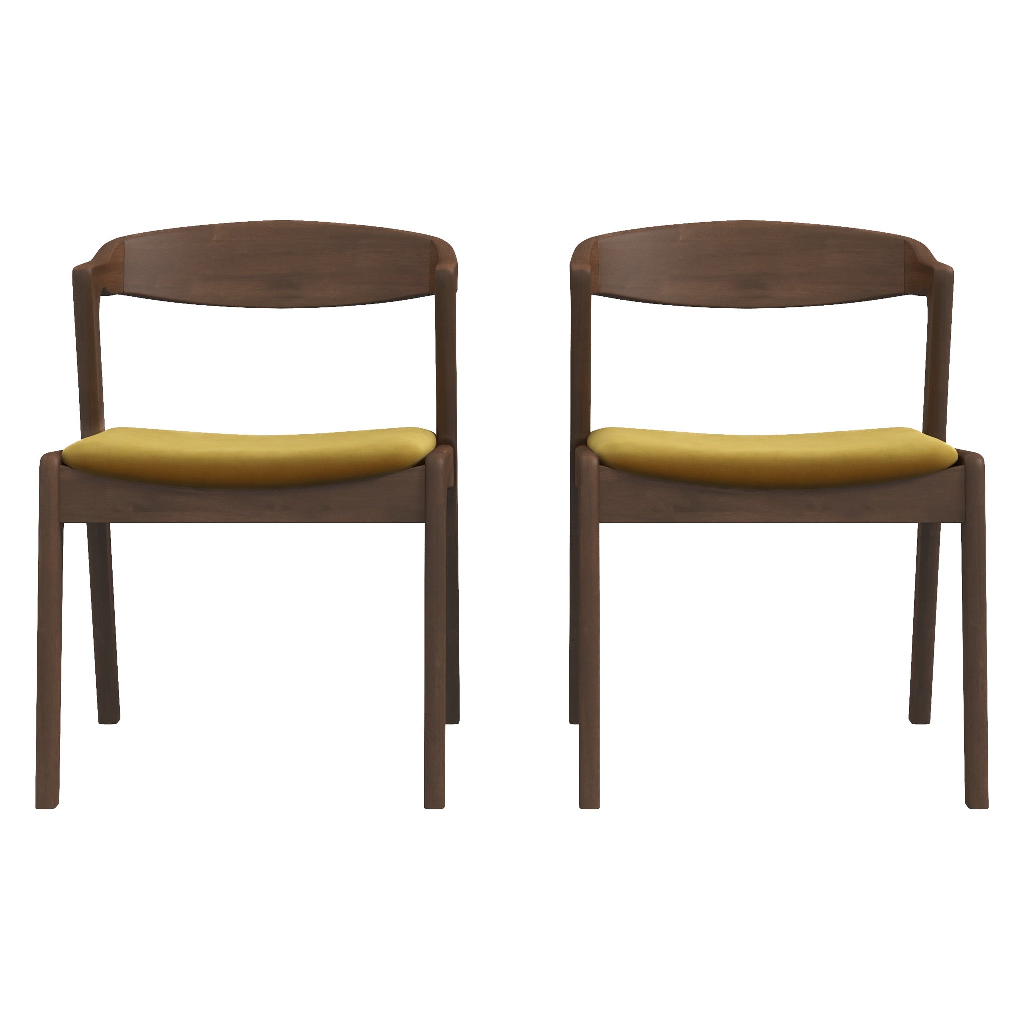 Dakota Dark Yellow Velvet Dining Chair (Set Of 2) - DCH00801904
