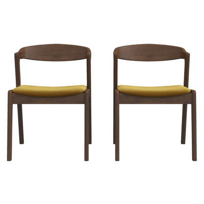 Dakota Dark Yellow Velvet Dining Chair (Set Of 2) - DCH00801904
