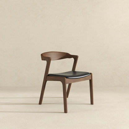 Dakota  Solid Wood Black Leather Dining Chair (Set Of 2) - DCH00801901