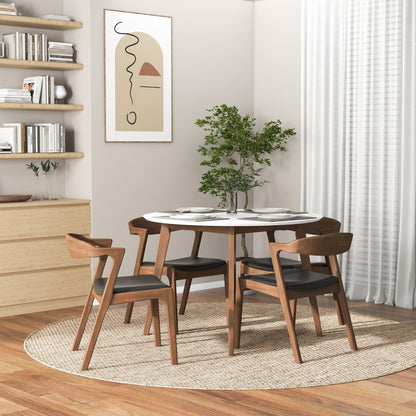 Dakota  Solid Wood Black Leather Dining Chair (Set Of 2) - DCH00801901