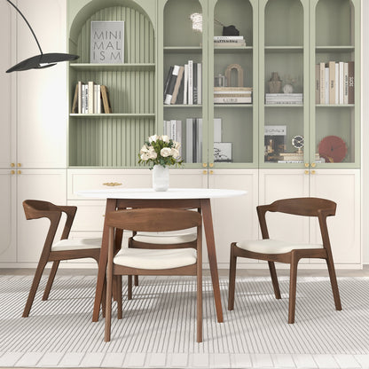 Dakota  Solid Wood Cream Velvet Dining Chair (Set Of 2) - DCH00801903