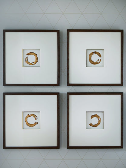 Dallbourne White/Gold Finish Wall Art (Set of 4) - A8000491