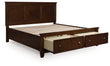 Danabrin Brown California King Panel Storage Bed - B685B19