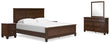 Danabrin California King Panel Bed with Mirrored Dresser and 2 Nightstands in Brown - PKG015188