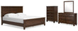 Danabrin California King Panel Bed with Mirrored Dresser and Chest in Brown - PKG015191