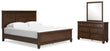 Danabrin California King Panel Bed with Mirrored Dresser in Brown - PKG015187