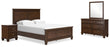 Danabrin Queen Panel Bed with Mirrored Dresser and Nightstand in Brown from Ashley - Luna Furniture