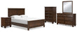 Danabrin Queen Panel Bed with Mirrored Dresser, Chest and Nightstand in Brown - PKG015180