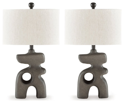 Danacy 2-Piece Table Lamp Set in Distressed Black - PKG016439