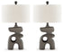 Danacy 2-Piece Table Lamp Set in Distressed Black - PKG016439