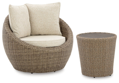 Danson 2 Swivel Lounge Chairs and End Table - P505P1