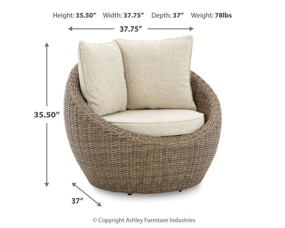 Danson 2 Swivel Lounge Chairs and End Table - P505P1