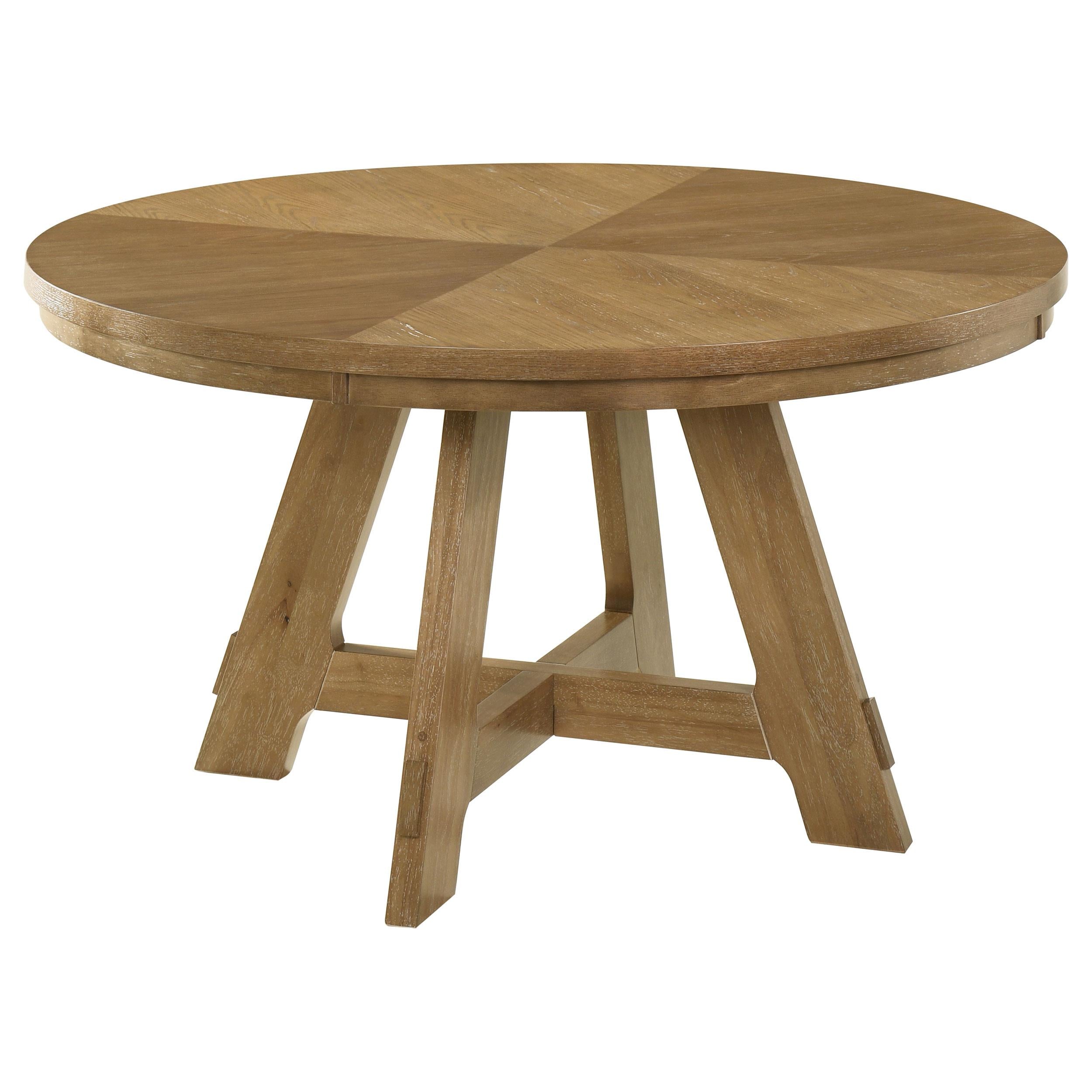 Danvers 5-piece Round 54-inch Dining Table Set Brown Oak - 109150-S5