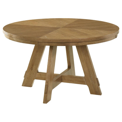 Danvers 5-piece Round 54-inch Dining Table Set Brown Oak - 109150-S5