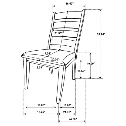 Danvers Ladder Back Dining Side Chair Brown Oak (Set of 2) - 109152