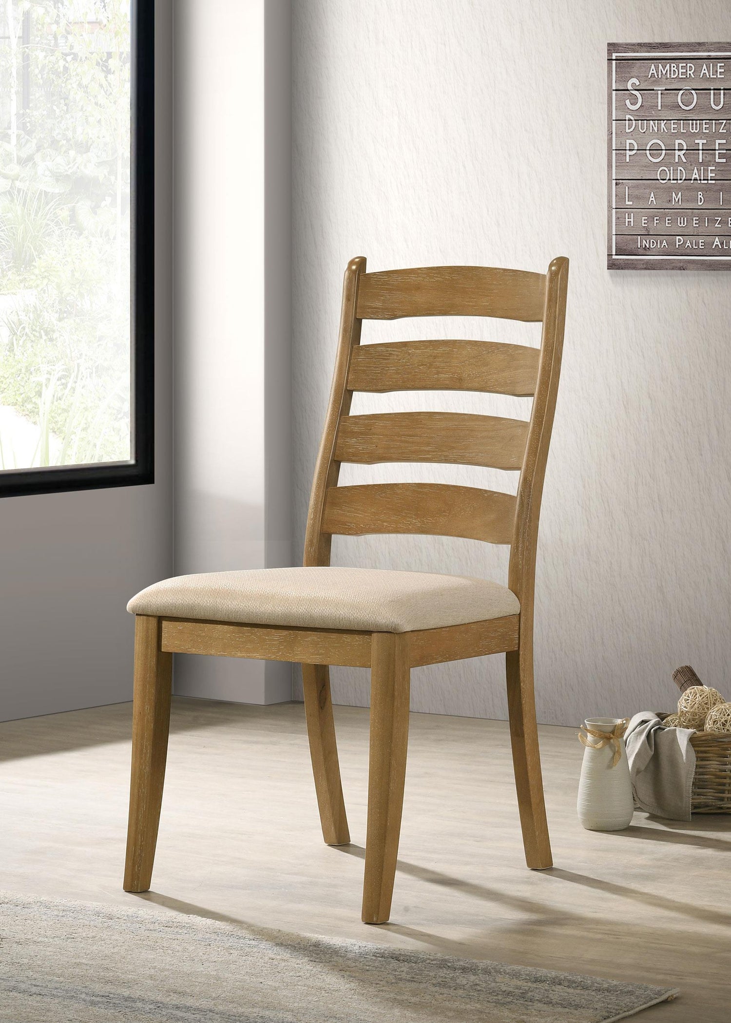 Danvers Ladder Back Dining Side Chair Brown Oak (Set of 2) - 109152