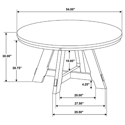 Danvers Round 54-inch Wood Dining Table Brown Oak - 109150