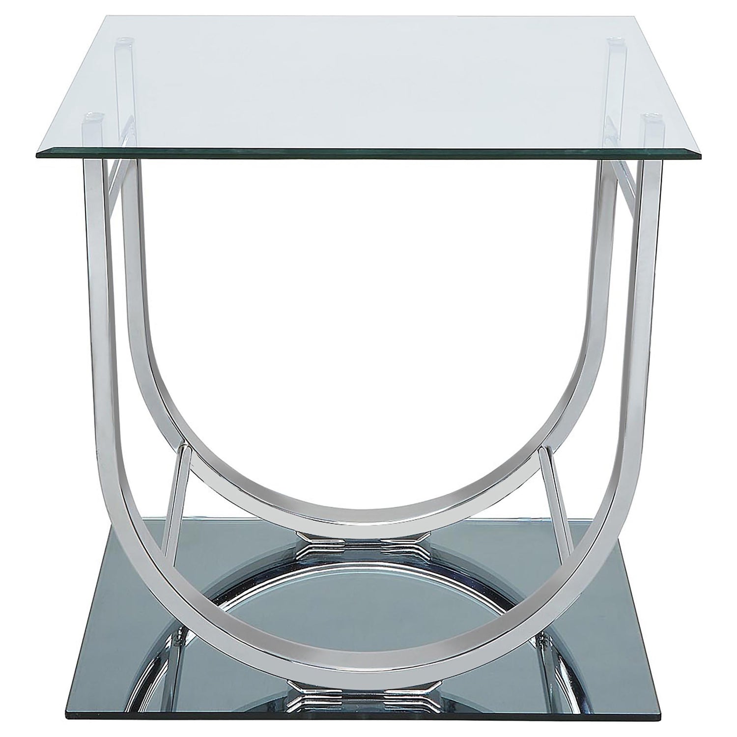Danville 2-piece Glass Top Coffee and End Table Set Chrome - 704988-S2
