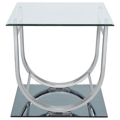 Danville 2-piece Glass Top Coffee and End Table Set Chrome - 704988-S2