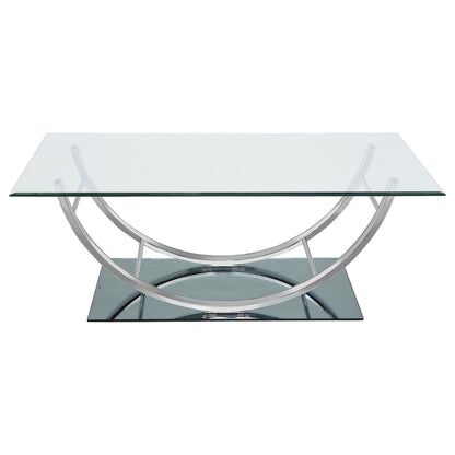 Danville 2-piece Glass Top Coffee and End Table Set Chrome - 704988-S2