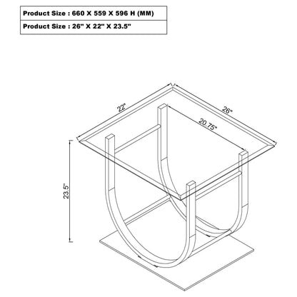 Danville 2-piece Glass Top Coffee and End Table Set Chrome - 704988-S2