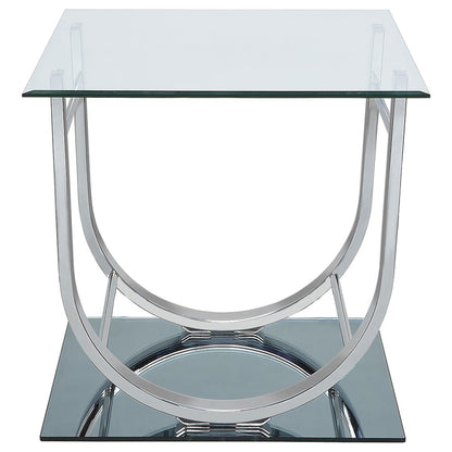 Danville 3-piece Glass Top Coffee and End Table Set Chrome - 704988-S3