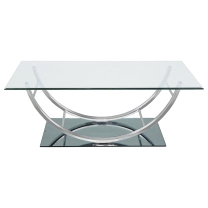 Danville 3-piece Glass Top Coffee and End Table Set Chrome - 704988-S3