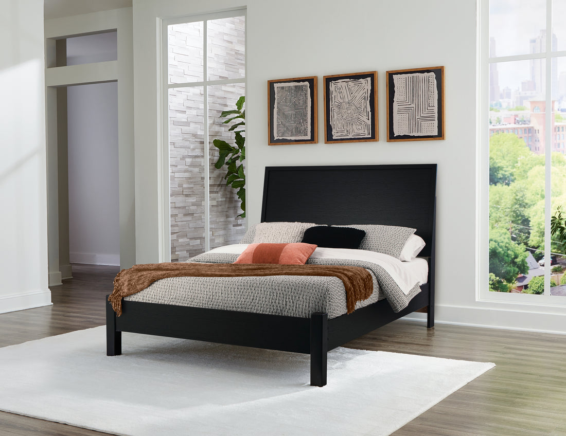 Danziar Black Full Panel Bed - B1013B25