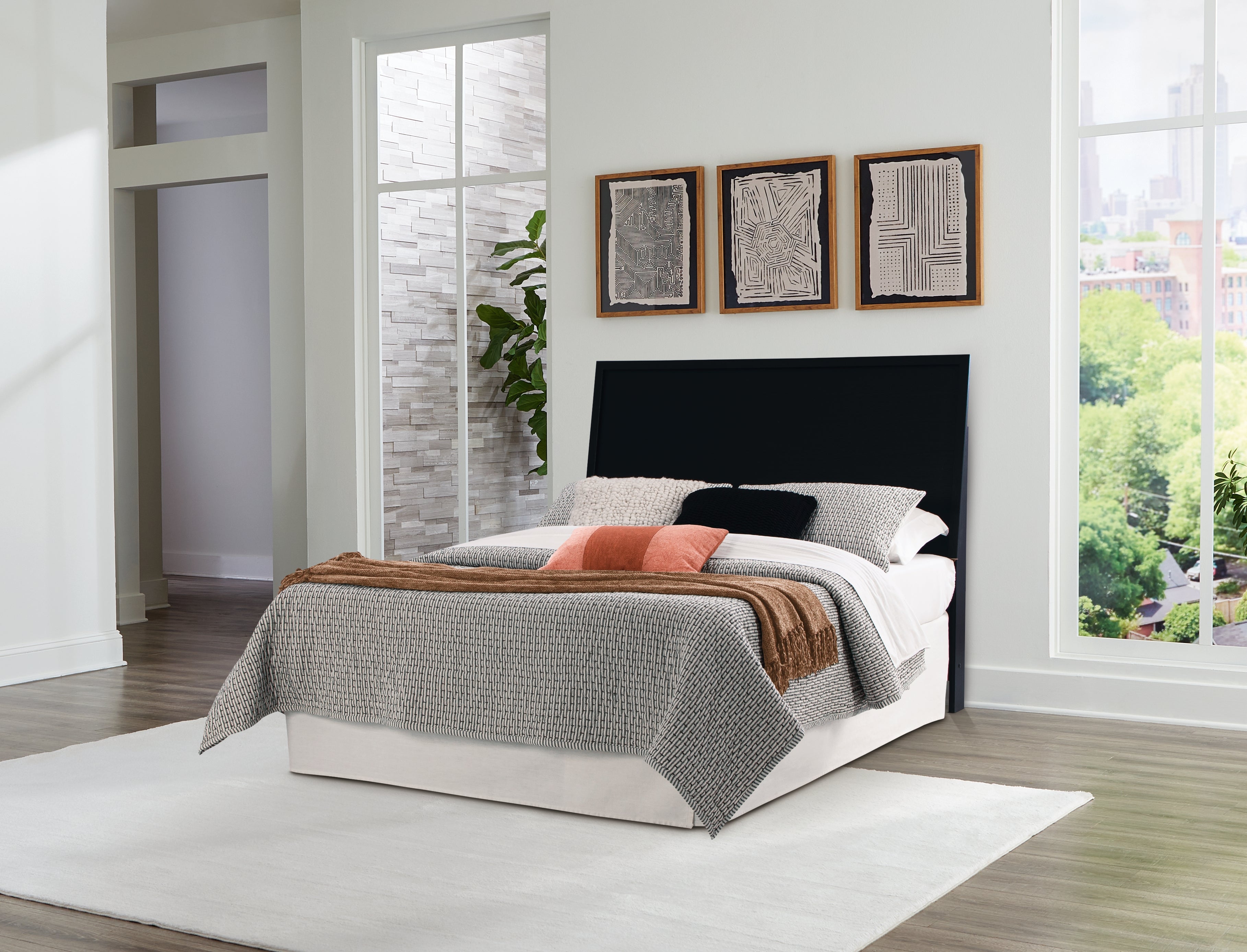 Danziar Black Queen Panel Headboard - B1013-57