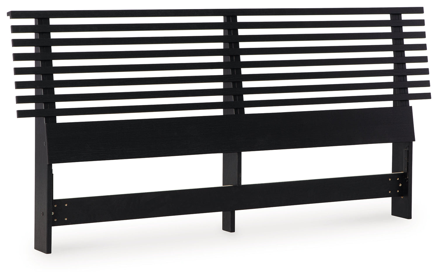 Danziar King Panel Headboard with Mirrored Dresser in Black - PKG016009