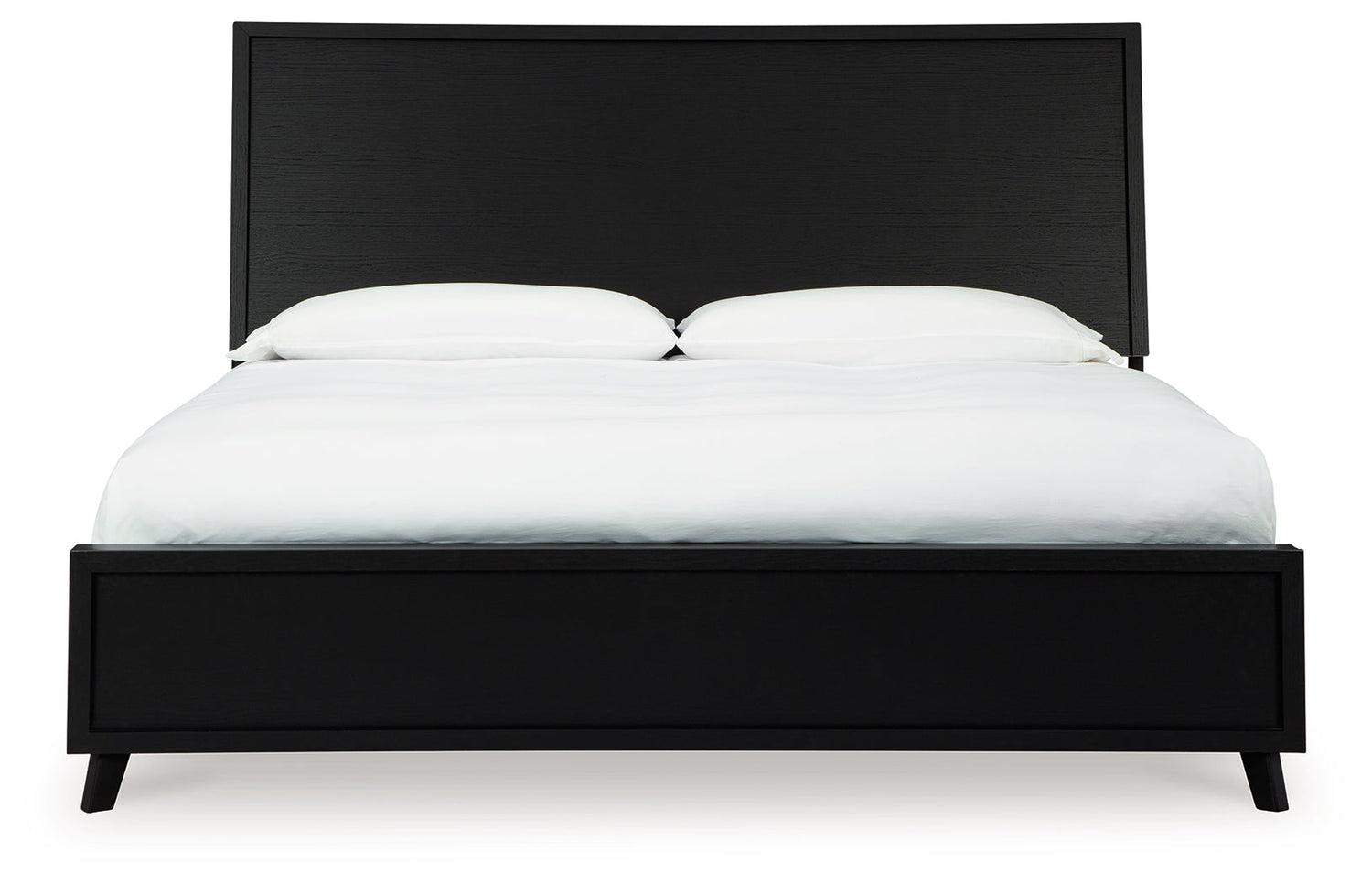 Danziar Queen Panel Bed with Mirrored Dresser and Chest in Black - PKG015893