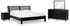Danziar Queen Panel Bed with Mirrored Dresser and Nightstand in Black - PKG015880