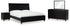 Danziar Queen Panel Bed with Mirrored Dresser and Nightstand in Black - PKG015892
