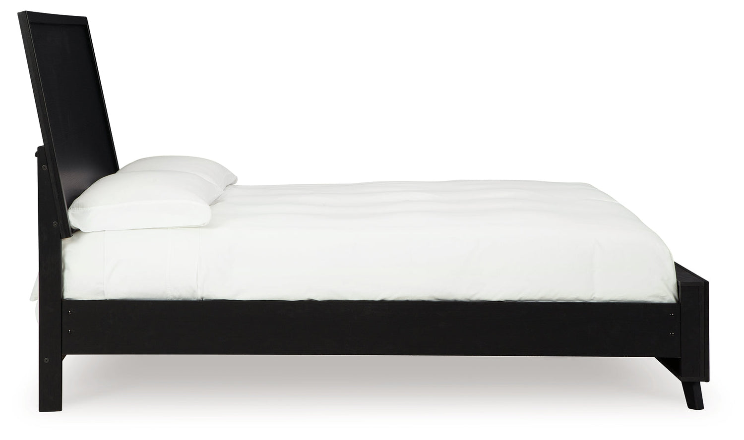 Danziar Queen Panel Bed with Mirrored Dresser, Chest and 2 Nightstands in Black - PKG015891