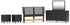 Danziar Queen Panel Headboard with Mirrored Dresser and 2 Nightstands in Black - PKG016004