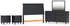 Danziar Queen Panel Headboard with Mirrored Dresser and 2 Nightstands in Black - PKG016016