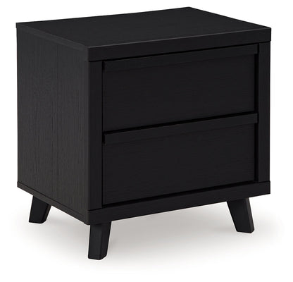 Danziar Queen Panel Headboard with Mirrored Dresser and Chest in Black from Ashley - Luna Furniture