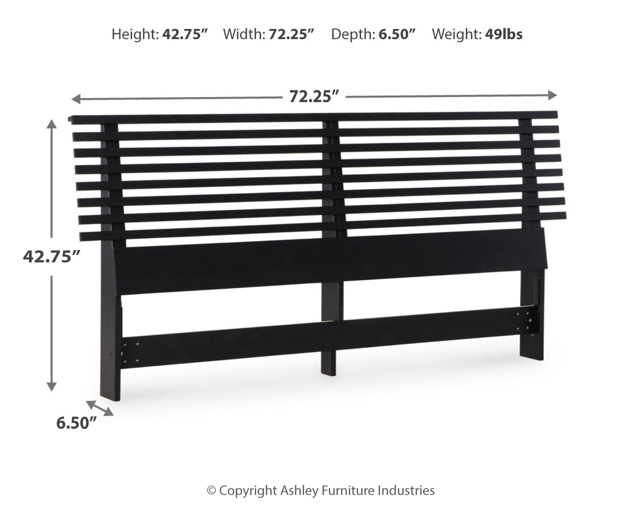 Danziar Queen Panel Headboard with Mirrored Dresser and Nightstand in Black from Ashley - Luna Furniture