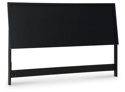 Danziar Queen Panel Headboard with Mirrored Dresser and Nightstand in Black from Ashley - Luna Furniture