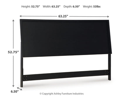 Danziar Queen Panel Headboard with Mirrored Dresser and Nightstand in Black from Ashley - Luna Furniture