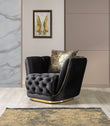 Daphne Black Velvet Chair - DAPHNE CHAIR-BLACK - Bien Home Furniture & Electronics