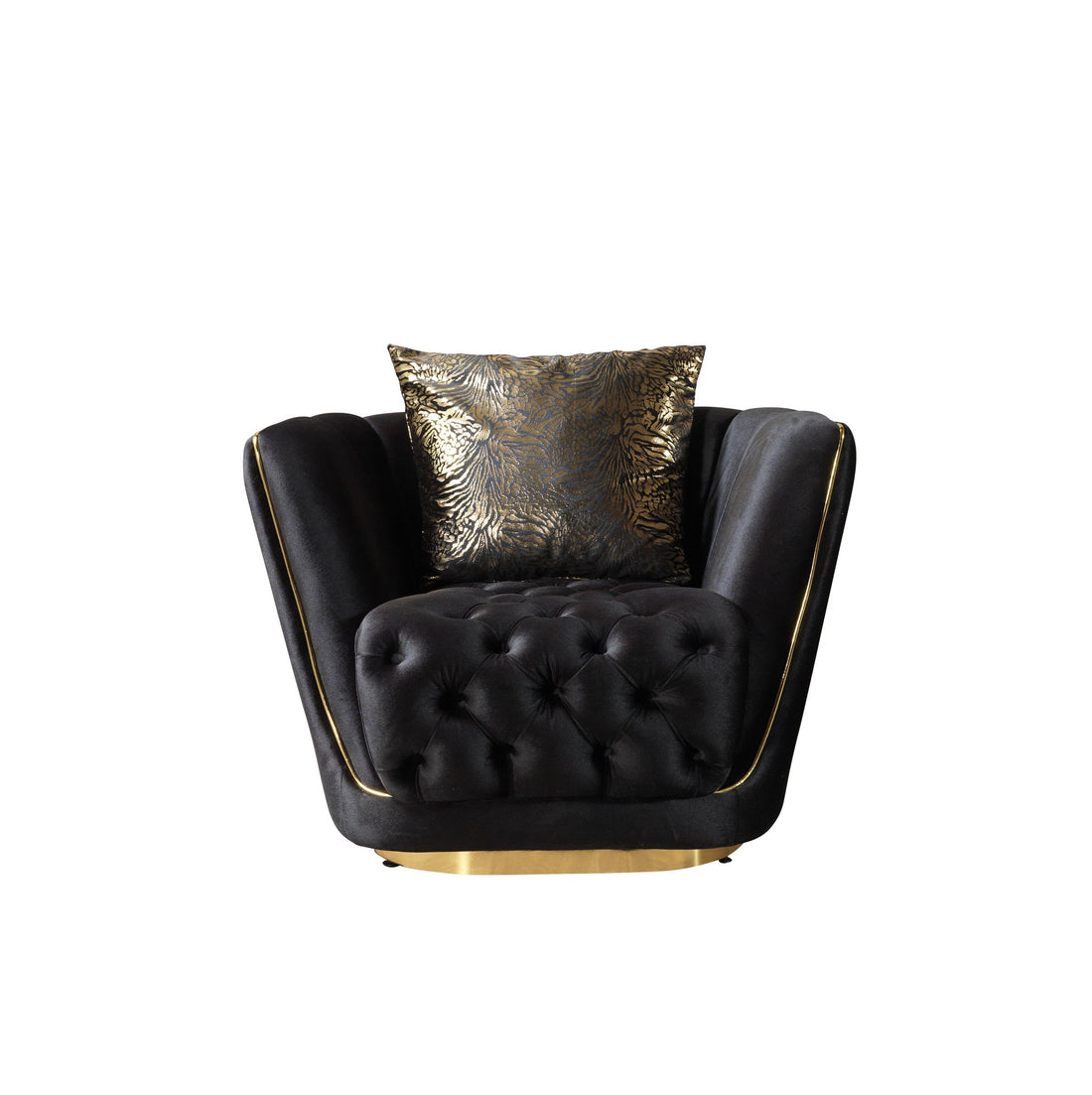 Daphne Black Velvet Chair - DAPHNE CHAIR-BLACK - Bien Home Furniture &amp; Electronics