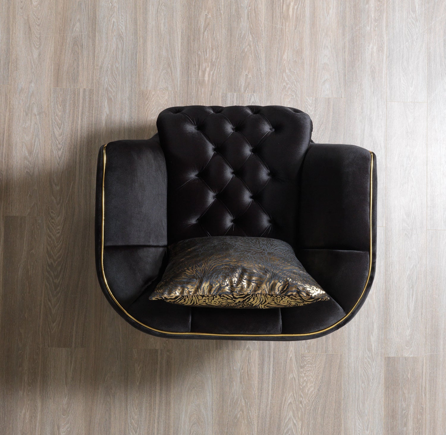 Daphne Black Velvet Chair - DAPHNE CHAIR-BLACK - Bien Home Furniture &amp; Electronics