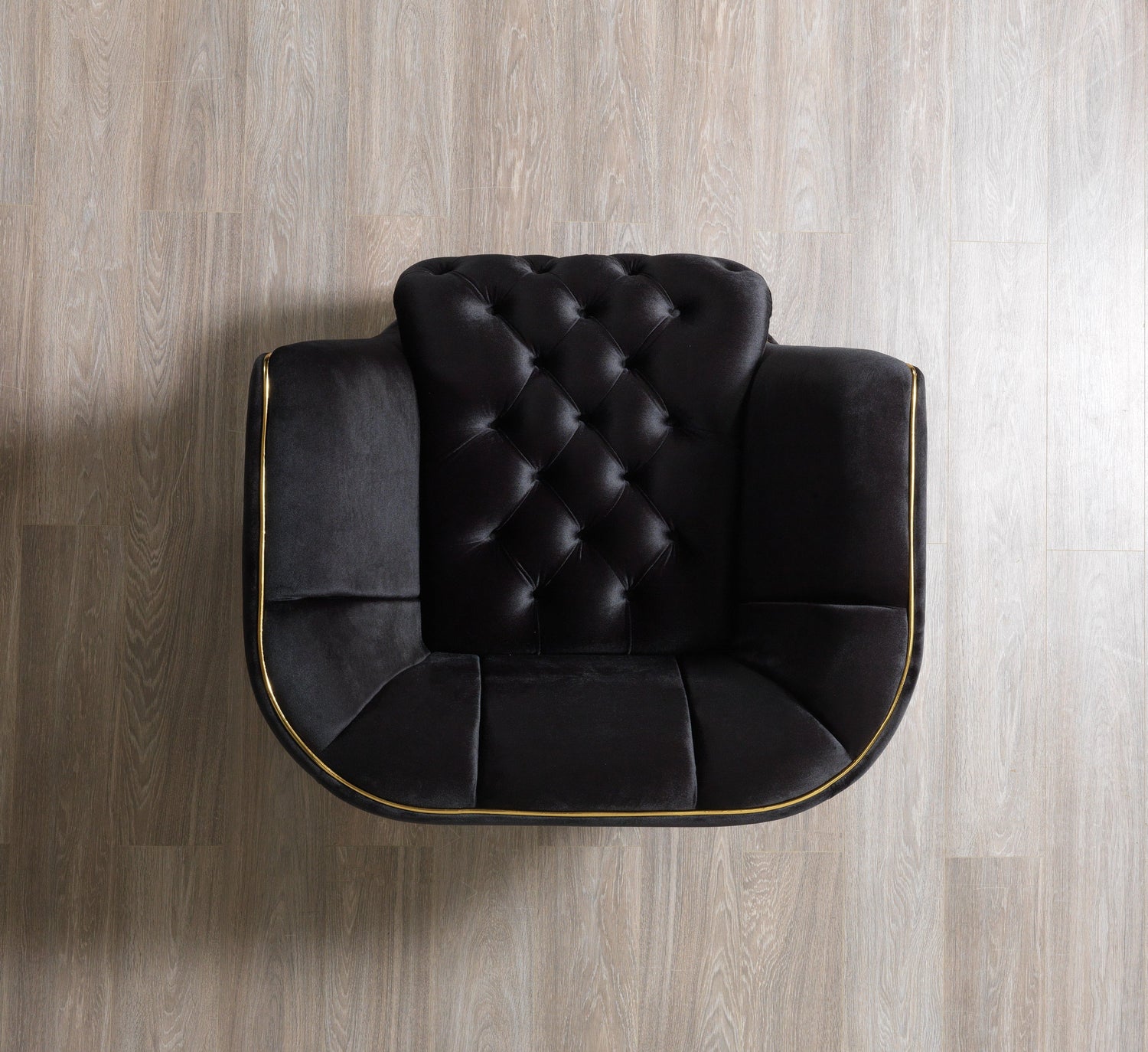 Daphne Black Velvet Chair - DAPHNE CHAIR-BLACK - Bien Home Furniture &amp; Electronics