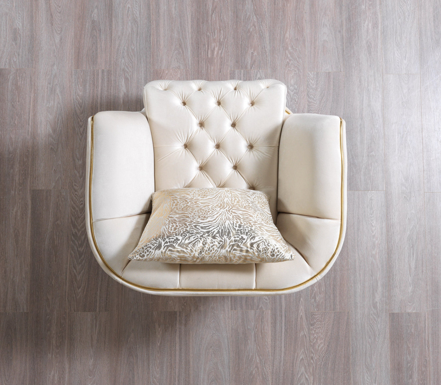 Daphne Ivory Velvet Chair - DAPHNE CHAIR-IVORY - Bien Home Furniture &amp; Electronics