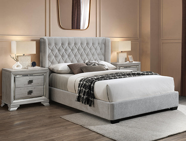 Daphne King Footboard L.Grey Tweed - 5094LG-K-FB