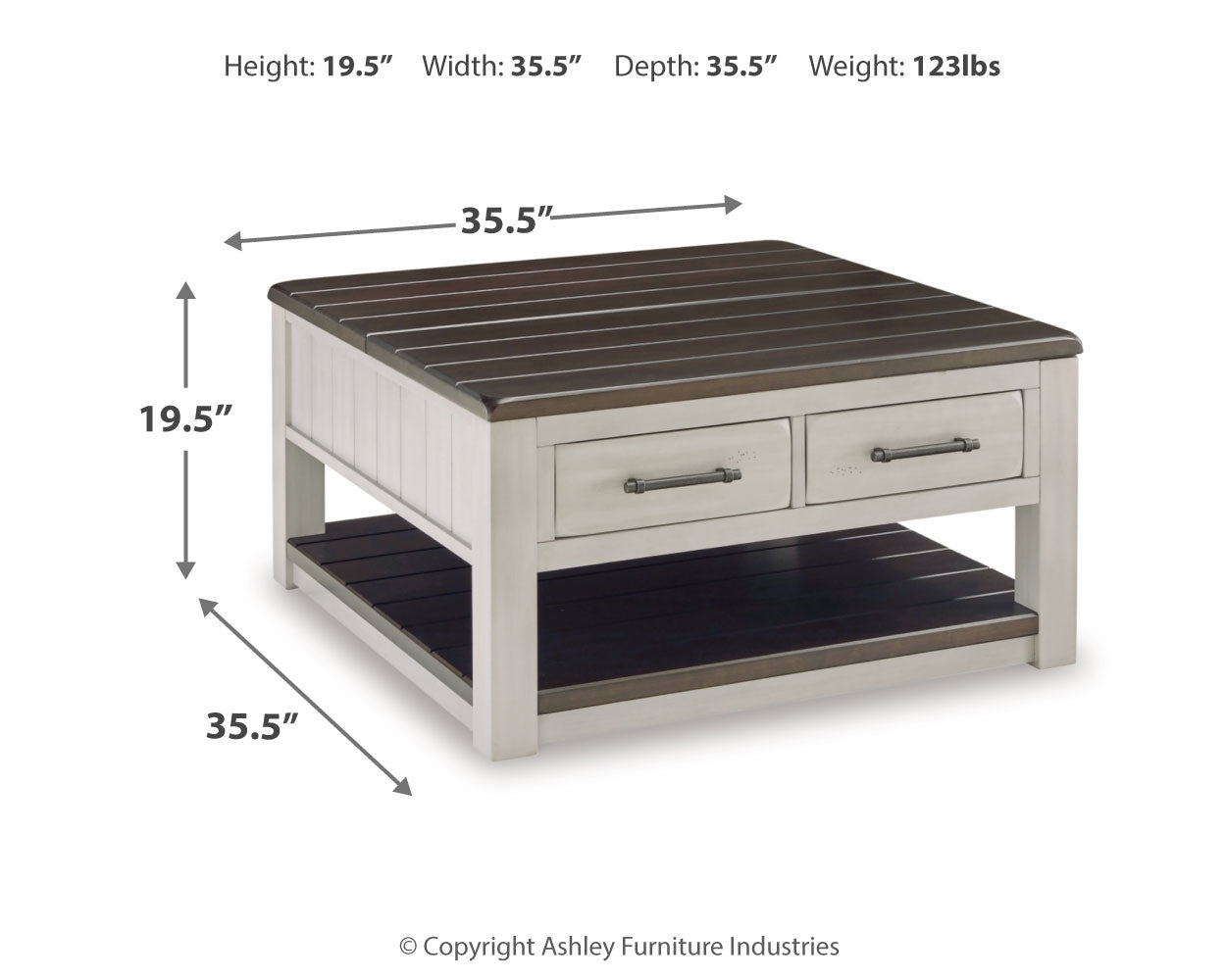 Darborn Coffee Table with 1 End Table in Gray/Brown - PKG015860