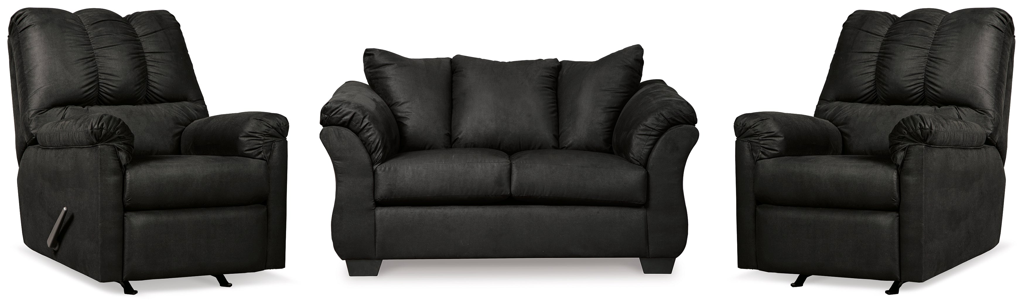 Darcy Black Loveseat and 2 Recliners - 75008U13