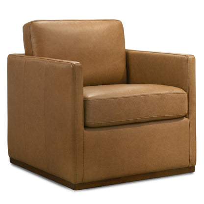 Darien Tan Leather Swivel Chair - SCH00403401
