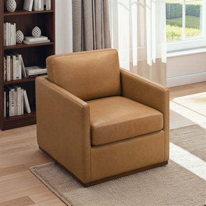 Darien Tan Leather Swivel Chair - SCH00403401
